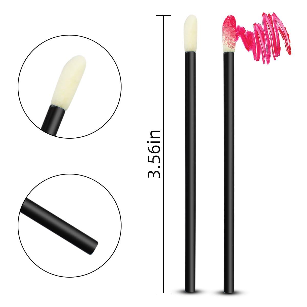 100 Pack Disposable Lip Brushes Lipstick Wands Gloss Applicator Brush Makeup Tool Make Up Applicators Perfect Beauty Cosmetic Kits Mascara Wand Set Lash Spoolies for Eyelash Extensions (Black)