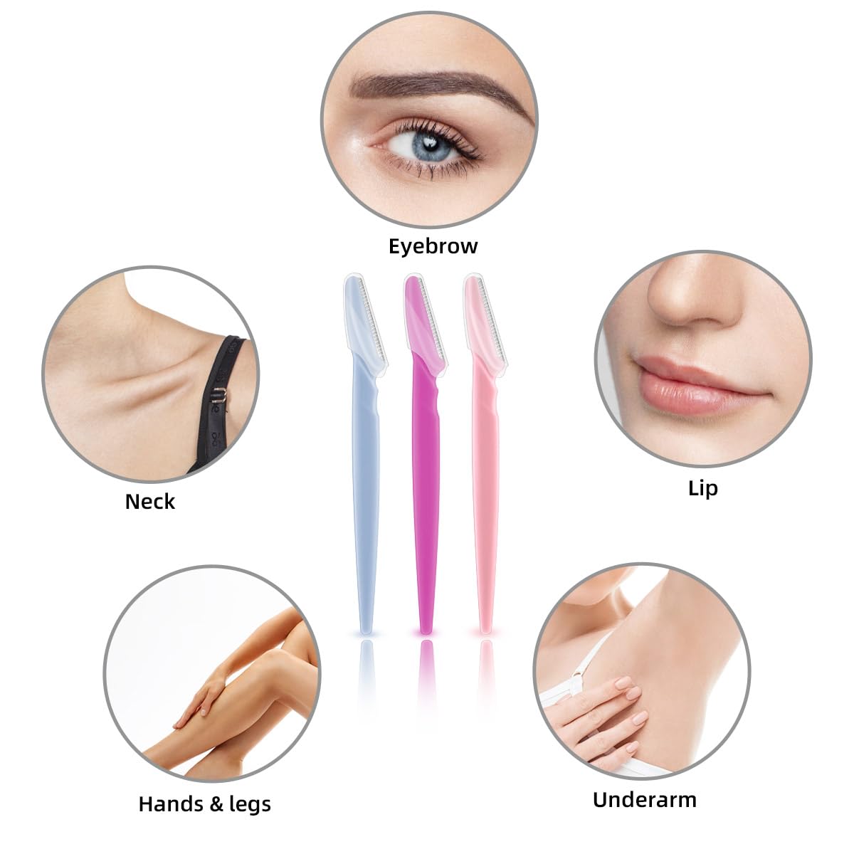 12 Pieces Eyebrow Razor for Women Face Razors Dermaplaning Tool Trimmer Facial with Safety Cover Multipurpose Hair Removal Shaver Precision Men Professional Dermaplane
