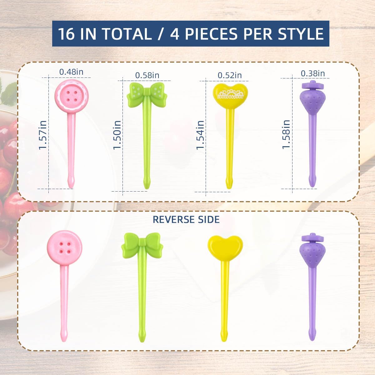 16 Pcs Fruit Picks for Kids Food Bento Lunch Box Cute Animal Toothpicks Accessories Toddler Mini Dinosaur Cartoon Forks Reusable