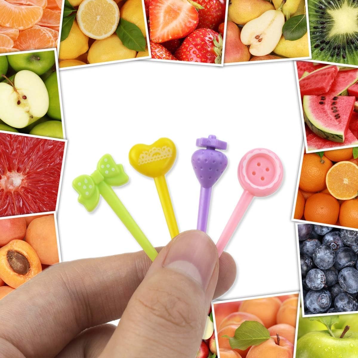 16 Pcs Fruit Picks for Kids Food Bento Lunch Box Cute Animal Toothpicks Accessories Toddler Mini Dinosaur Cartoon Forks Reusable