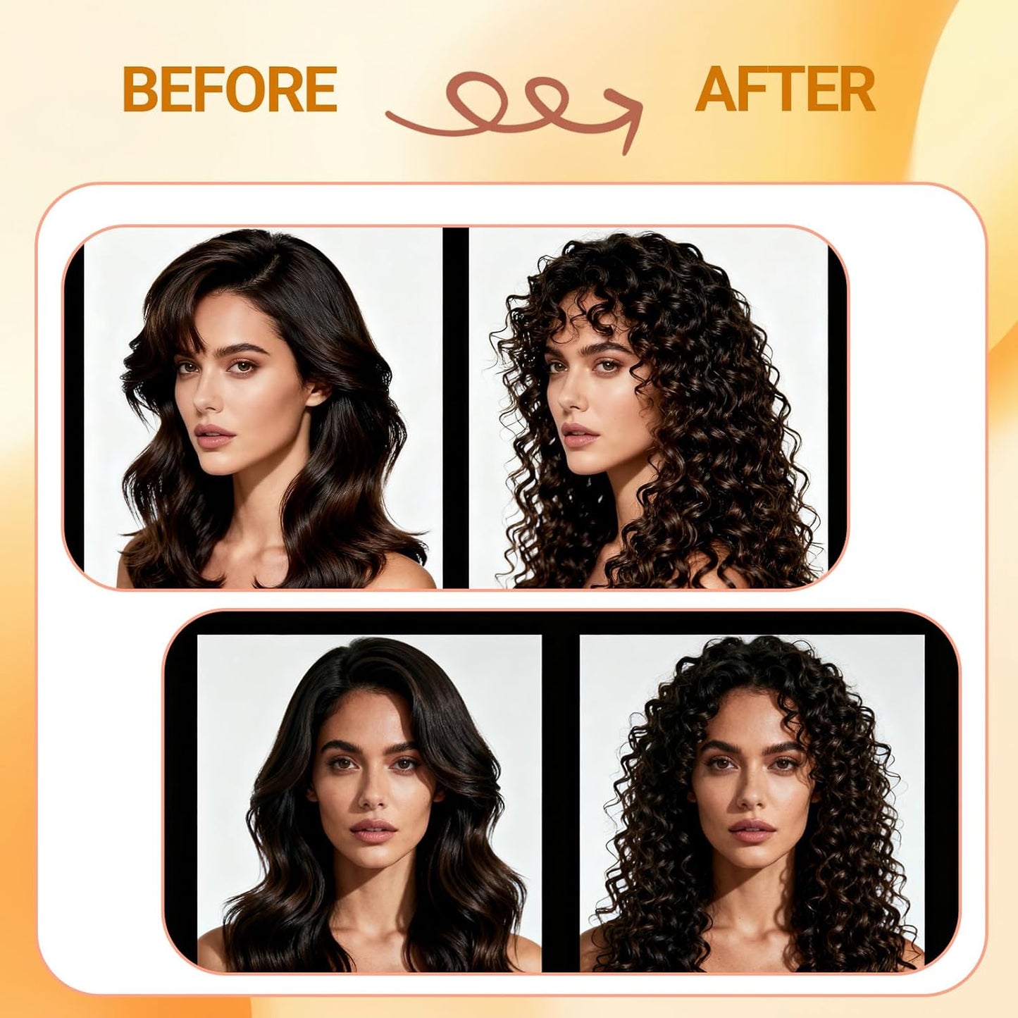 2-Pack Hair Stretcher Lengthening Net for Curly - Prevent Shrinkage Lock Hair Stretcher Looser - Wave Ringlets Hair Styling Tools Black 13in