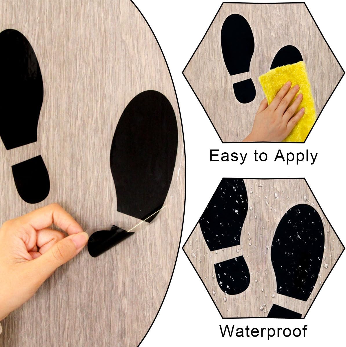 24Pcs Spy Agent of Truth Footprint Floor Decals Stickers Classroom Line Up Floor Decals Black Footprint Stickers