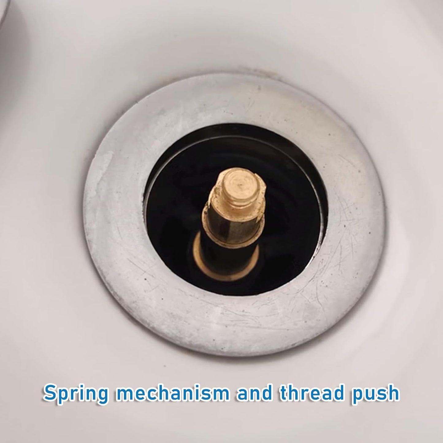 2 Pcs Basin Sink Clicker Pop Up Tub Drain Stopper Sink Pop Up Stopper Pop Up Bolt Basin Bath Sink Drain Click Clack Replacement Plug Bolt Spring Brass Push Spring Plug for Most Sink Tub Basin Drain