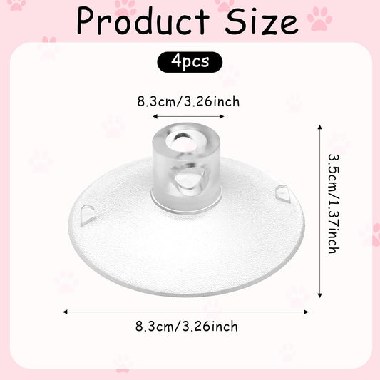 4 PCS Window Perch Suction Cup Large Replacement Clear PVC Sucker Pads Powerful Suction Cups for Cat Window Bed Seat Hammocks