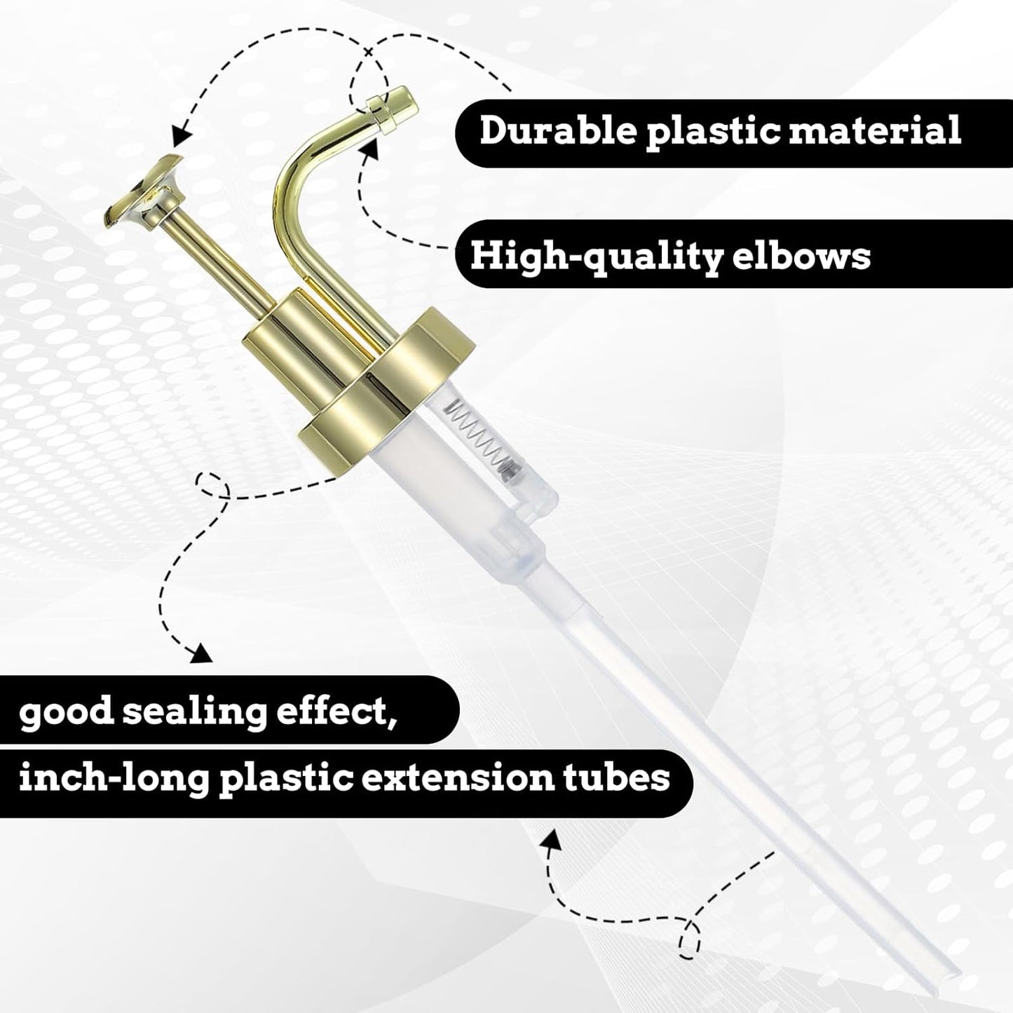 Soap and Lotion Dispenser Pump Replacement, ABS Material Gold Gloss Smooth Action Oil Can Pump Head for Wider Mouth Bottle of 1.3 in (33 mm) Thread, Rust Proof & Leak Proof for Soap Lotion Bottle