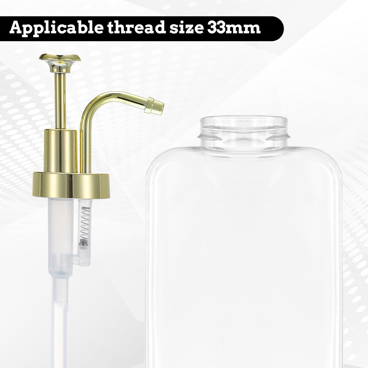 Soap and Lotion Dispenser Pump Replacement, ABS Material Gold Gloss Smooth Action Oil Can Pump Head for Wider Mouth Bottle of 1.3 in (33 mm) Thread, Rust Proof & Leak Proof for Soap Lotion Bottle
