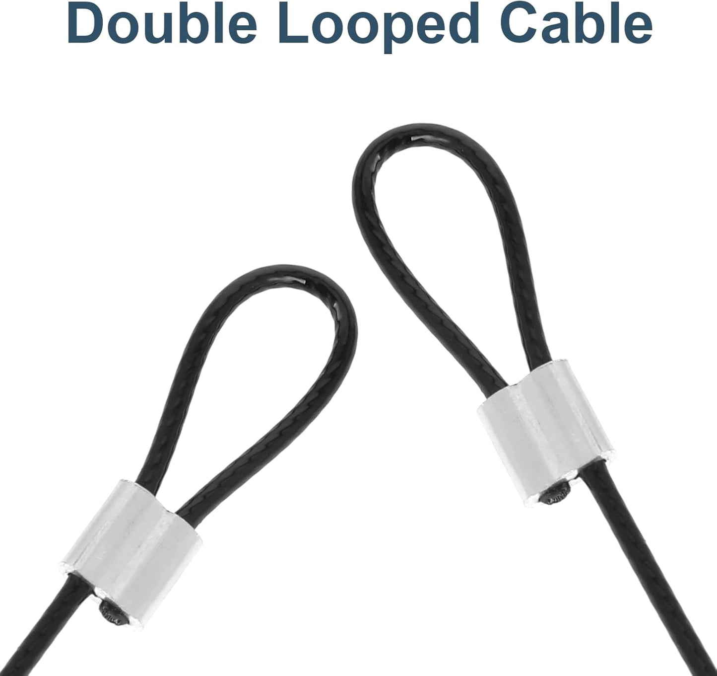 10PCS Stainless Steel Cable with Loops, 12 Inch 2mm Security Cable Short Wire Lock Cable Lanyard Chain Link Lock Vinyl Coated Thin Wire Rope for Outdoor Gates, Bikes, Luggage