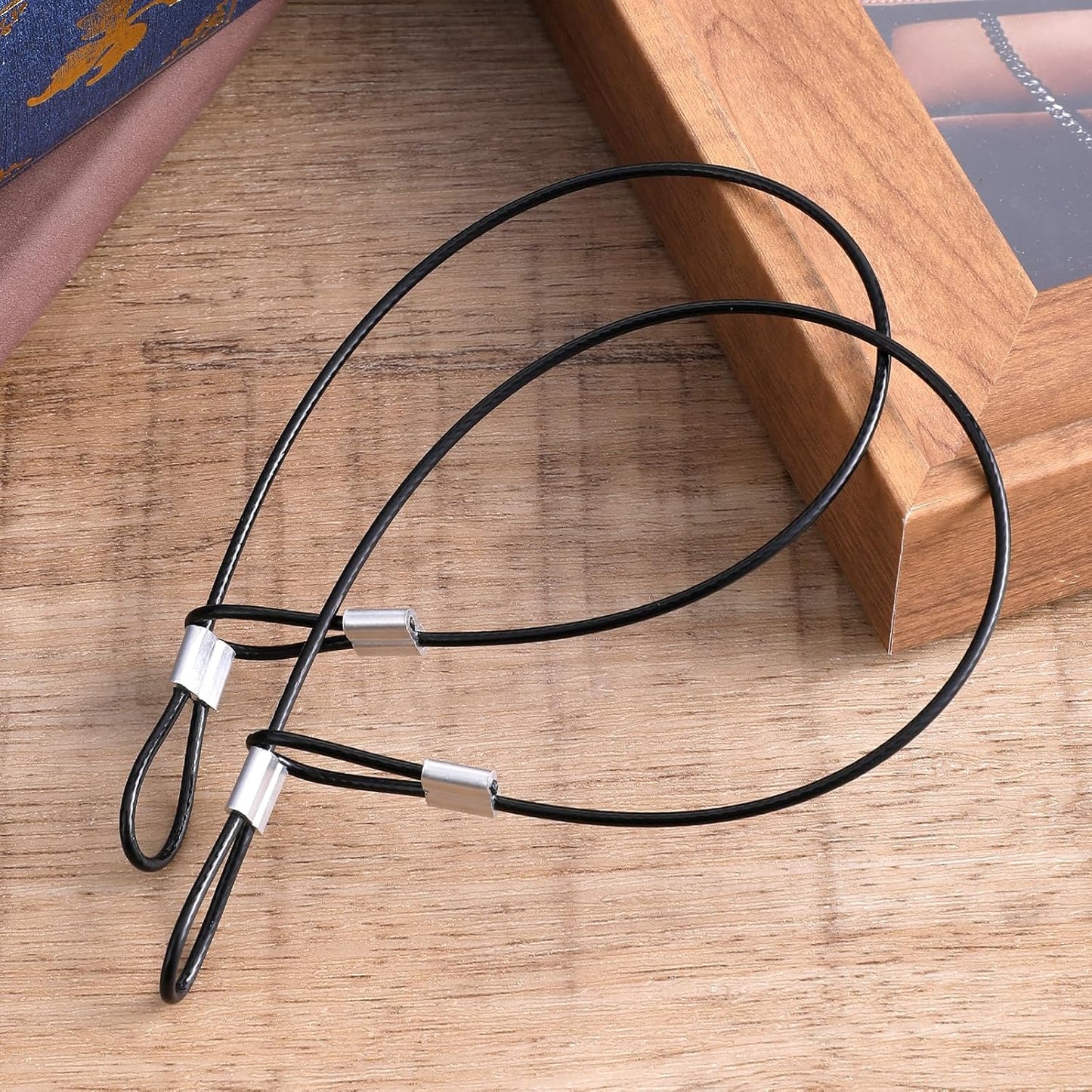10PCS Stainless Steel Cable with Loops, 12 Inch 2mm Security Cable Short Wire Lock Cable Lanyard Chain Link Lock Vinyl Coated Thin Wire Rope for Outdoor Gates, Bikes, Luggage