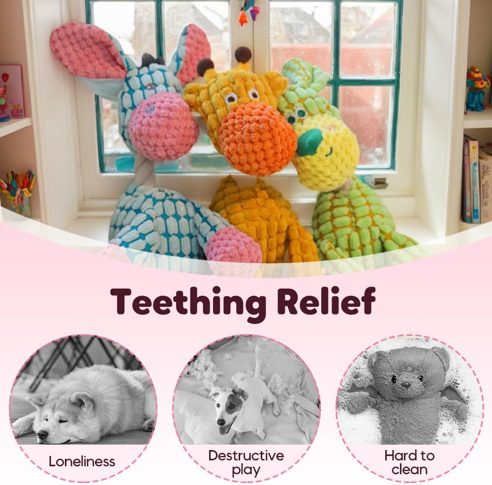 Linen Dog Toys, Durable Toy with Squeaker for Small Medium Large Dogs, Chew Resistant Animal Shaped Plush Toys Warm-Hearted Companion Anxiety Relief (Monkey) Monkey