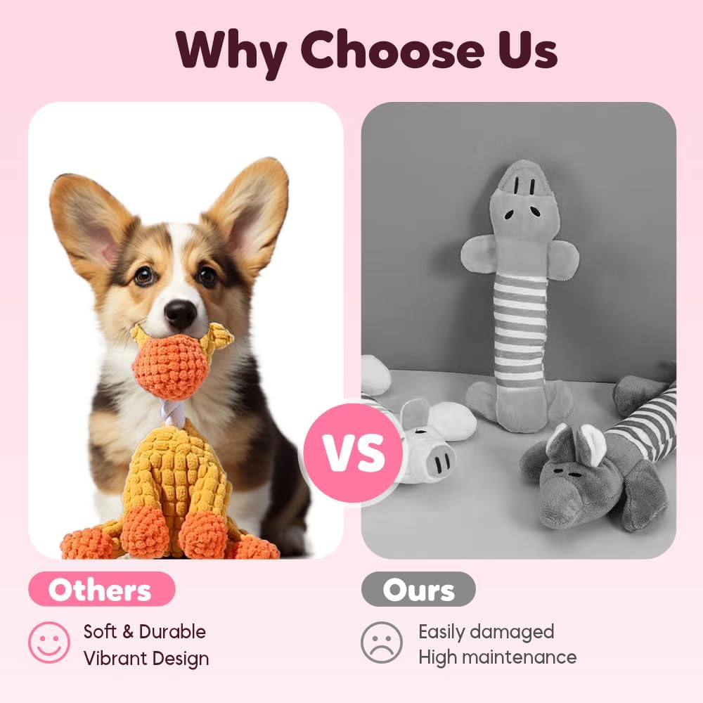 Linen Dog Toys, Durable Toy with Squeaker for Small Medium Large Dogs, Chew Resistant Animal Shaped Plush Toys Warm-Hearted Companion Anxiety Relief (Monkey) Monkey