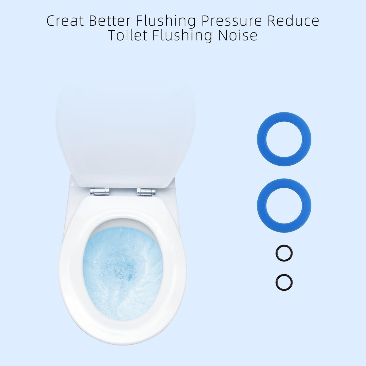 2 Pack Toilet Flush Valve Seal, Upgraded Silicone Material Specific fit for American Standard & Eljer-Compatible with 7301111-0070A, Flush Valve Seal Kit Replacements with O Ring