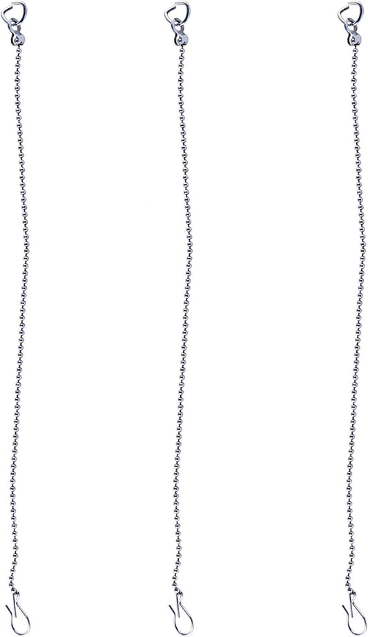 3 Pack Universal Toilet Flapper Chain Replacement Kit,Stainless steel,Including 12-Inch Chain,Hook,Ring