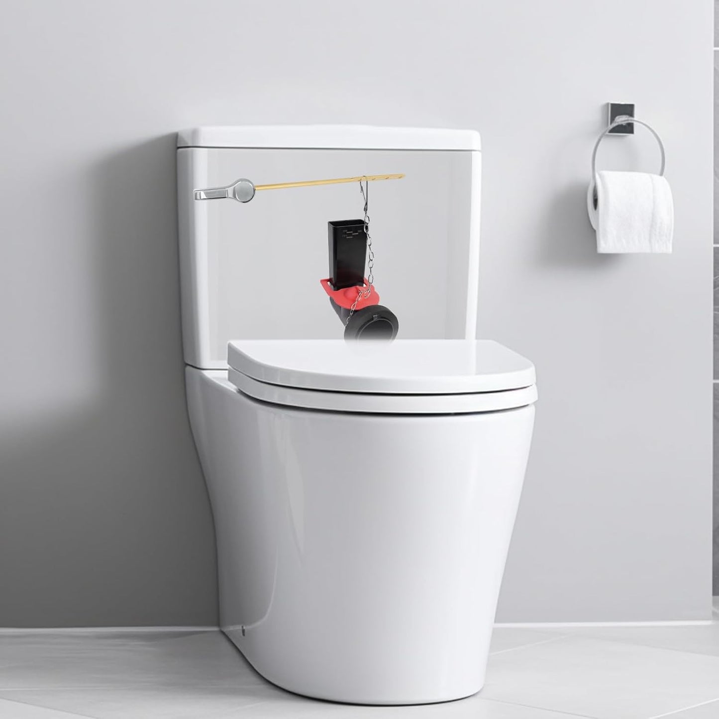 2 Inch Toilet Flapper Replacement Compatible with Kohler Hinge-style parts 84995 and 1000490 Toilet Flapper, High Performance with Stainless Chain, Easy to Install