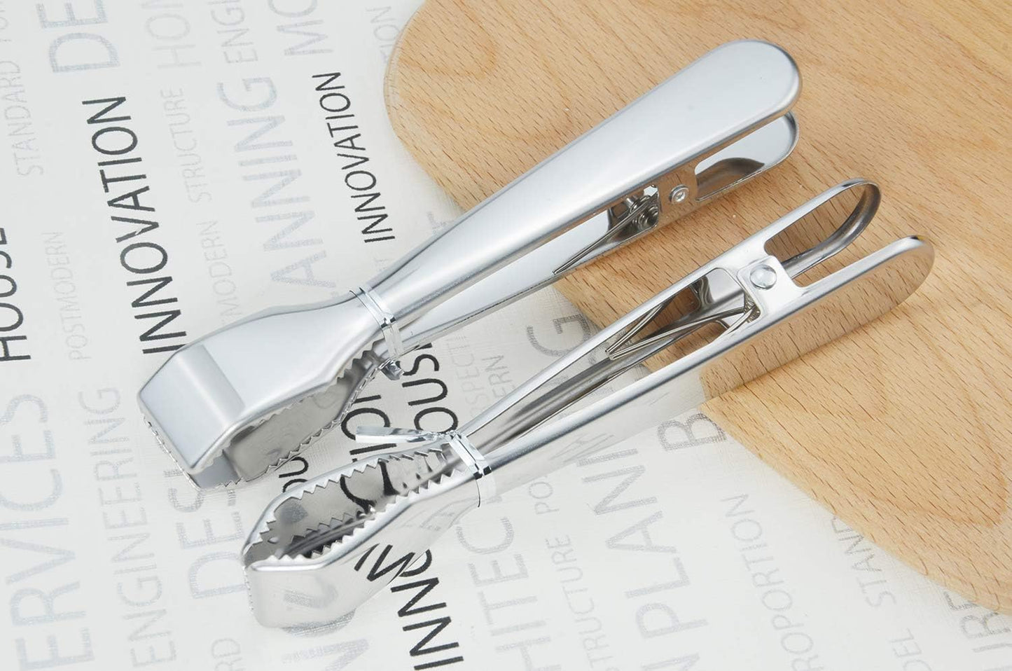 Ice Tongs for Ice Bucket 6-3/4 Inch - Set of 2 - Premium 18/8 Stainless Steel Ice Tongs with Teeth for Ice Sugar Cubes Tea Party Coffee Bar Food Serving