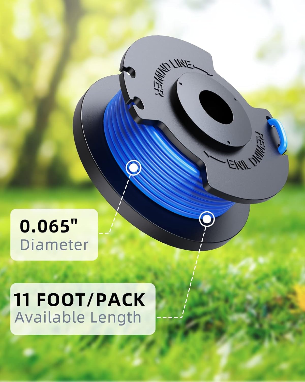 Weed Wacker String Replacement Compatible with Ryobi One+ AC14RL3A, 0.065'' String Trimmer Refill Line for Ryobi String Trimmer, 99 FT Autofeed Weed Eater String for Ryob 18V,24V,40V(6 Spools+1 Cap)
