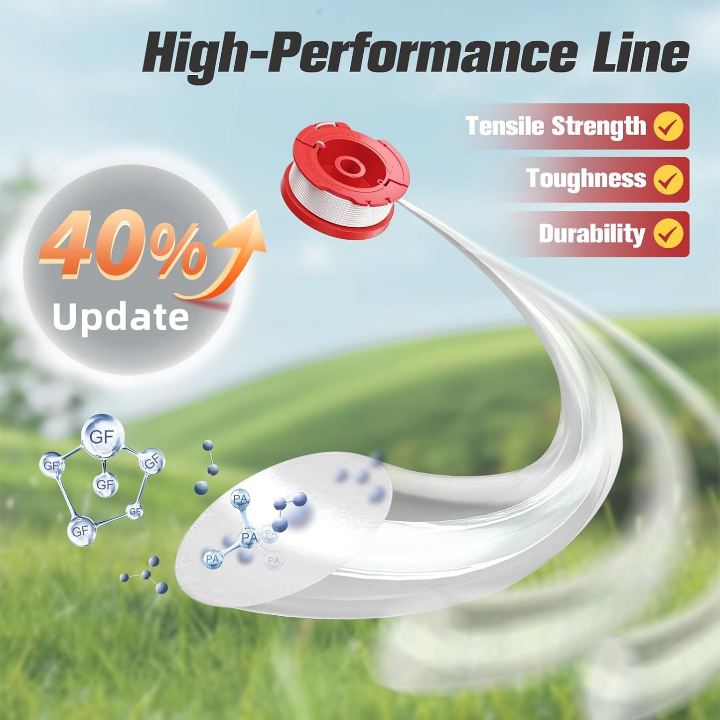 CMZST0653 Weed Eater String Compatible with Craftsman Weed Wacker, 0.065" 30Ft String Trimmer Replacement Line, Auto Feed Weed Eater String Line for Craftsman String Trimmer Edger(3 Spool)