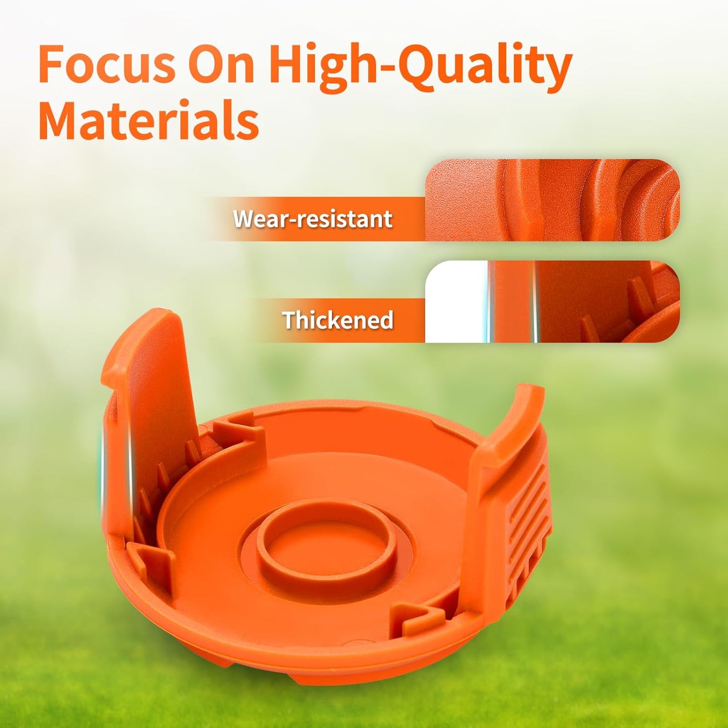 Trimmer Replacement Spool Cap Covers Compatible with Worx String Trimmers WA0010, WA6531 (3-Pack)