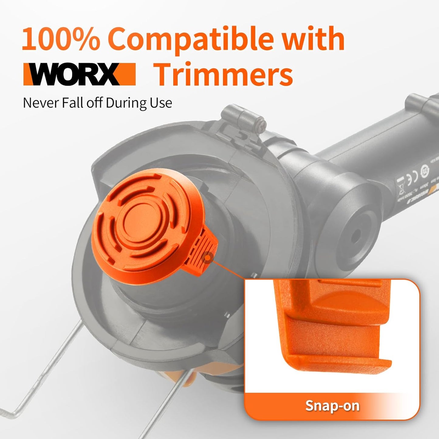 Trimmer Replacement Spool Cap Covers Compatible with Worx String Trimmers WA0010, WA6531 (3-Pack)