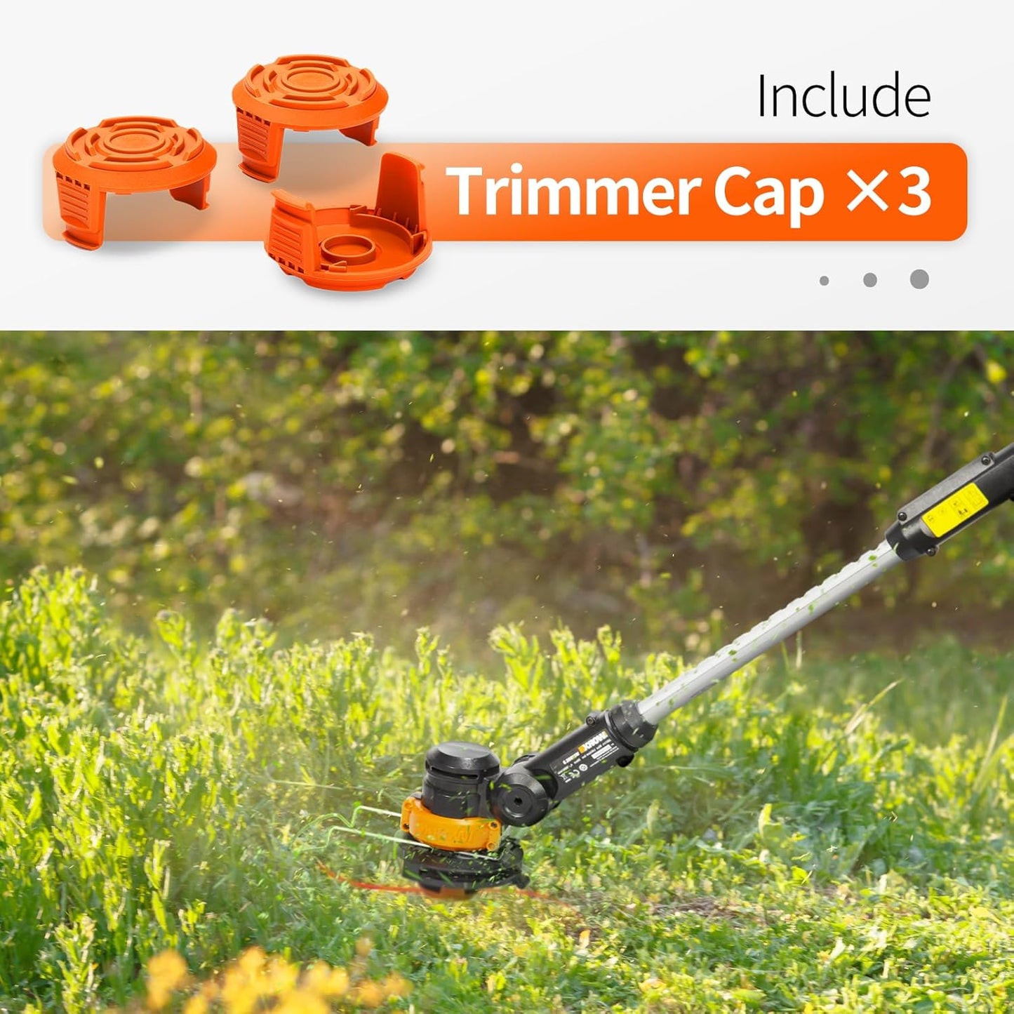Trimmer Replacement Spool Cap Covers Compatible with Worx String Trimmers WA0010, WA6531 (3-Pack)