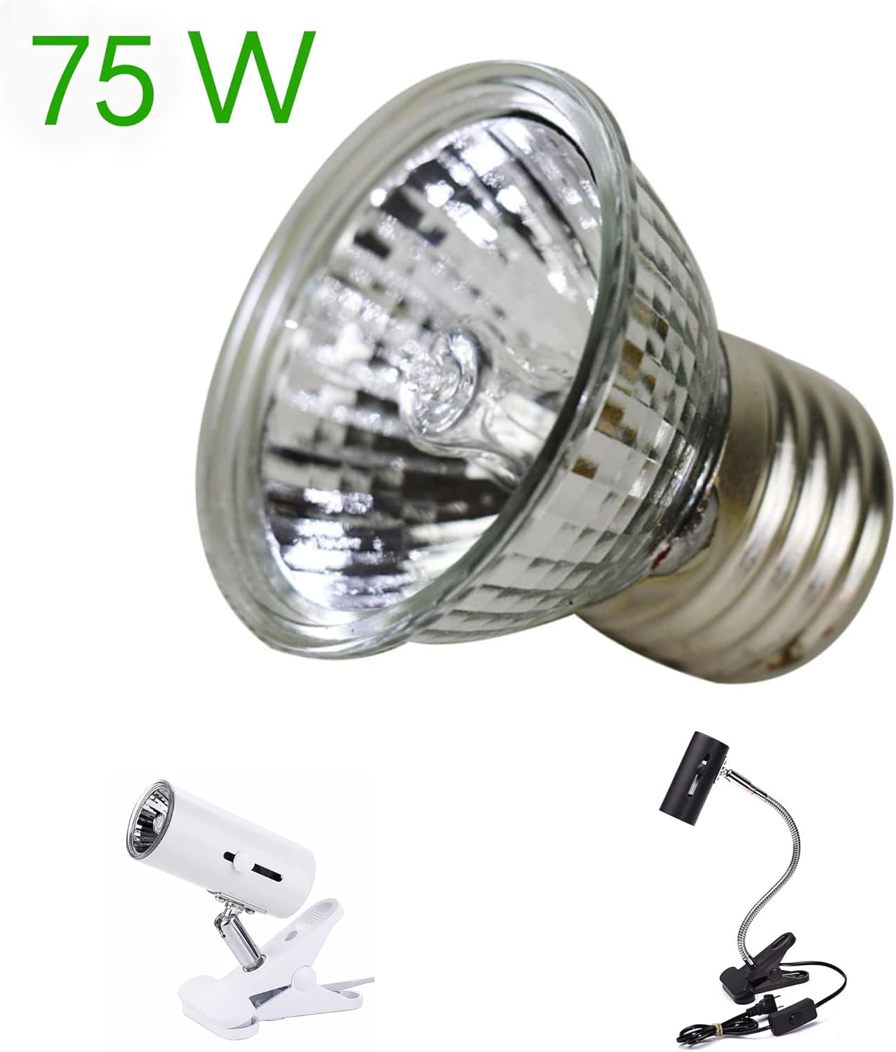 4-Pack 75W UVA+UVB Bulbs | Heat and Light for Reptiles and Amphibian Tanks, Terrariums and Cages | Works with Various Lamp Fixtures