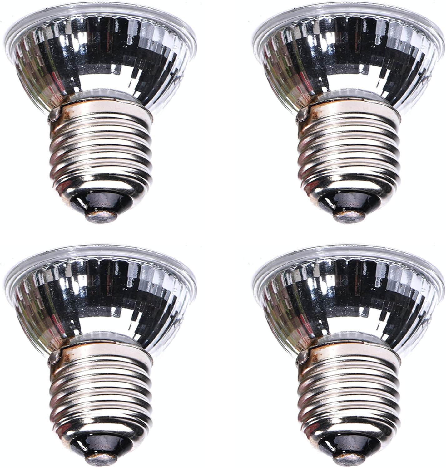 4-Pack 75W UVA+UVB Bulbs | Heat and Light for Reptiles and Amphibian Tanks, Terrariums and Cages | Works with Various Lamp Fixtures
