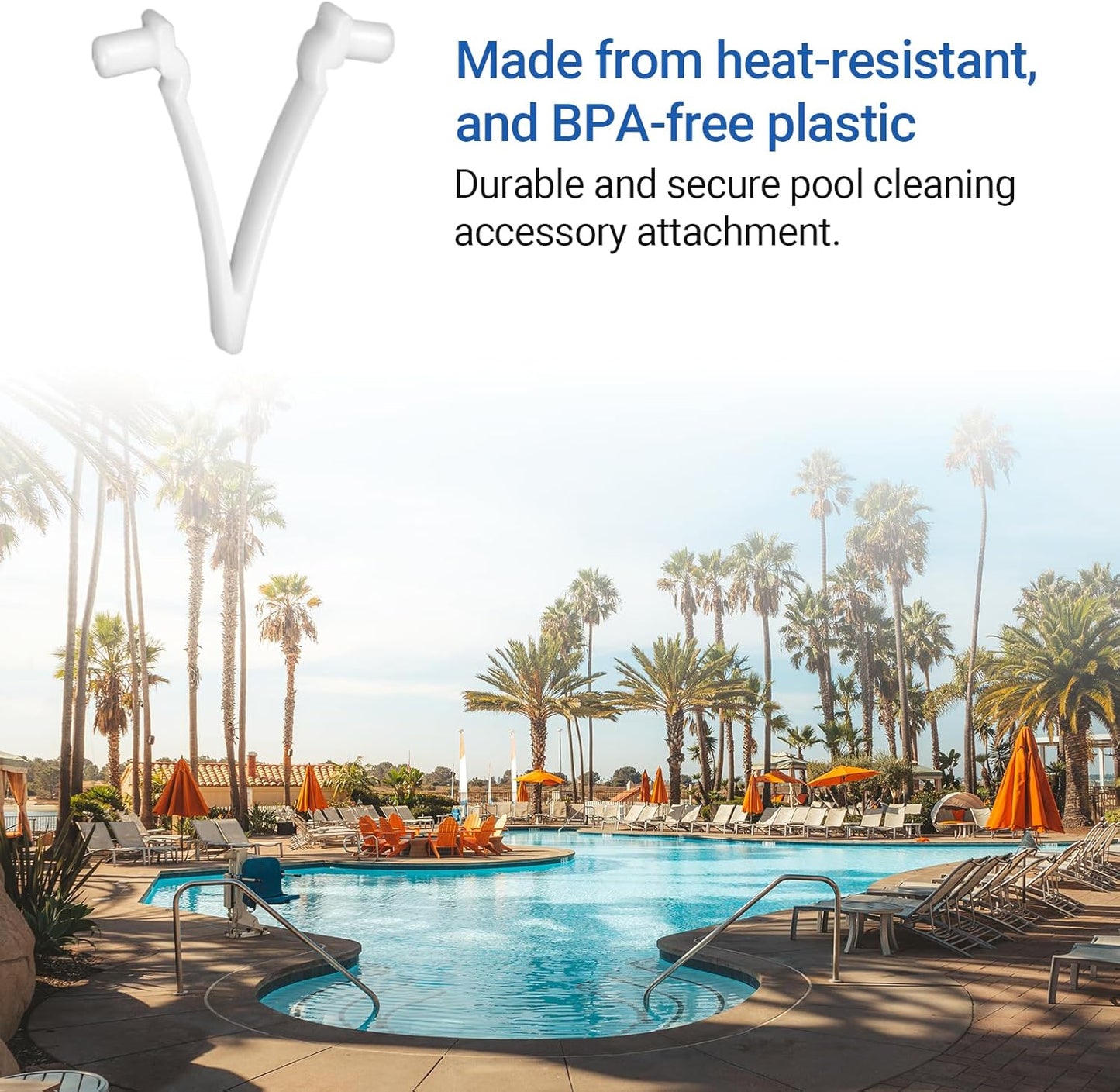 (21-Pack)  Replacement Pool V-Clips - Pool Brush Plastic Clips/Pool Pole Net Clips for Cleaning Pool Walls - Perfect for Pool Brushes, Skimmers, and Leaf Nets - Made from Heavy-Duty Plastic
