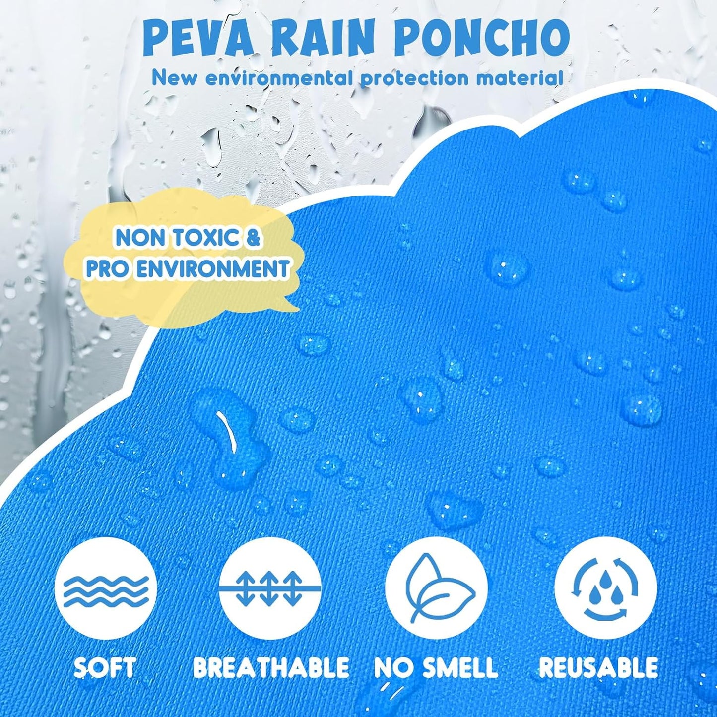 2 Pack Raincoats for Kids Emergency Ponchos Reusable Rain Poncho with Hood Waterproof Rain Coats for Boys and Girls