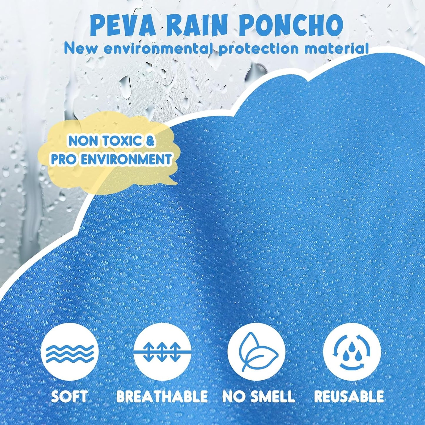 Kids Rain Poncho with Hood Lightweight Emergency Raincoat Reusable Boys and Girls Rain Jacket for Disney Travel Outdoor