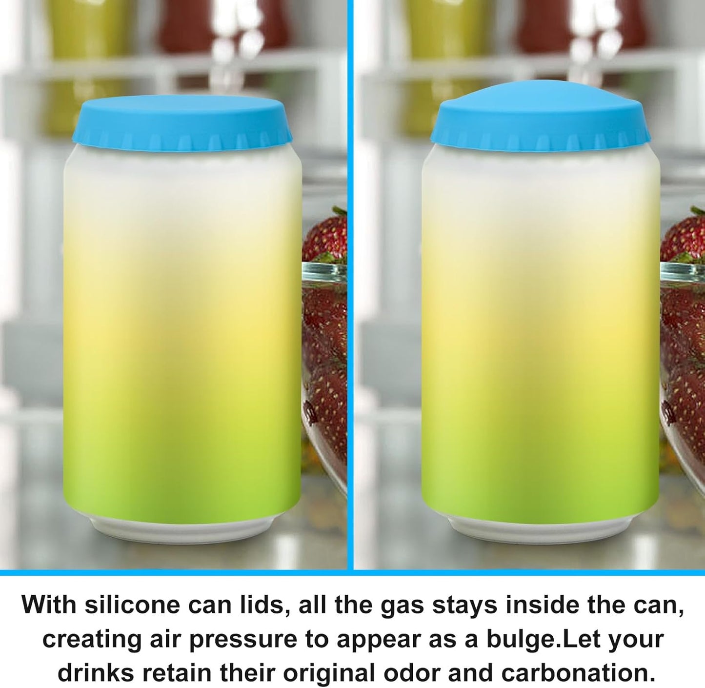 6 Pack Silicone Soda Can Cover Lids, Reusable Soda Can Lids Beer Can Covers + Upgraded Watt Meter, Watt Usage Meter Plug Home Energy Monitor Consumption