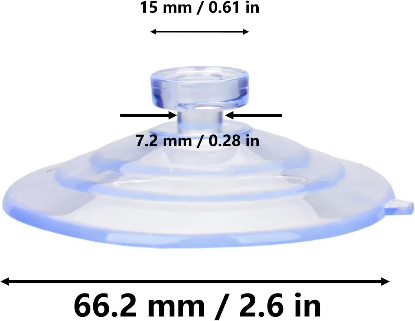 Suction Cup 65mm/2.5'' Glass Suction Pads Clear PVC Sucker Pads Suction Holder Without Hooks for Bathroom Wall Door Glass Window Car Shade (12 Pcs)