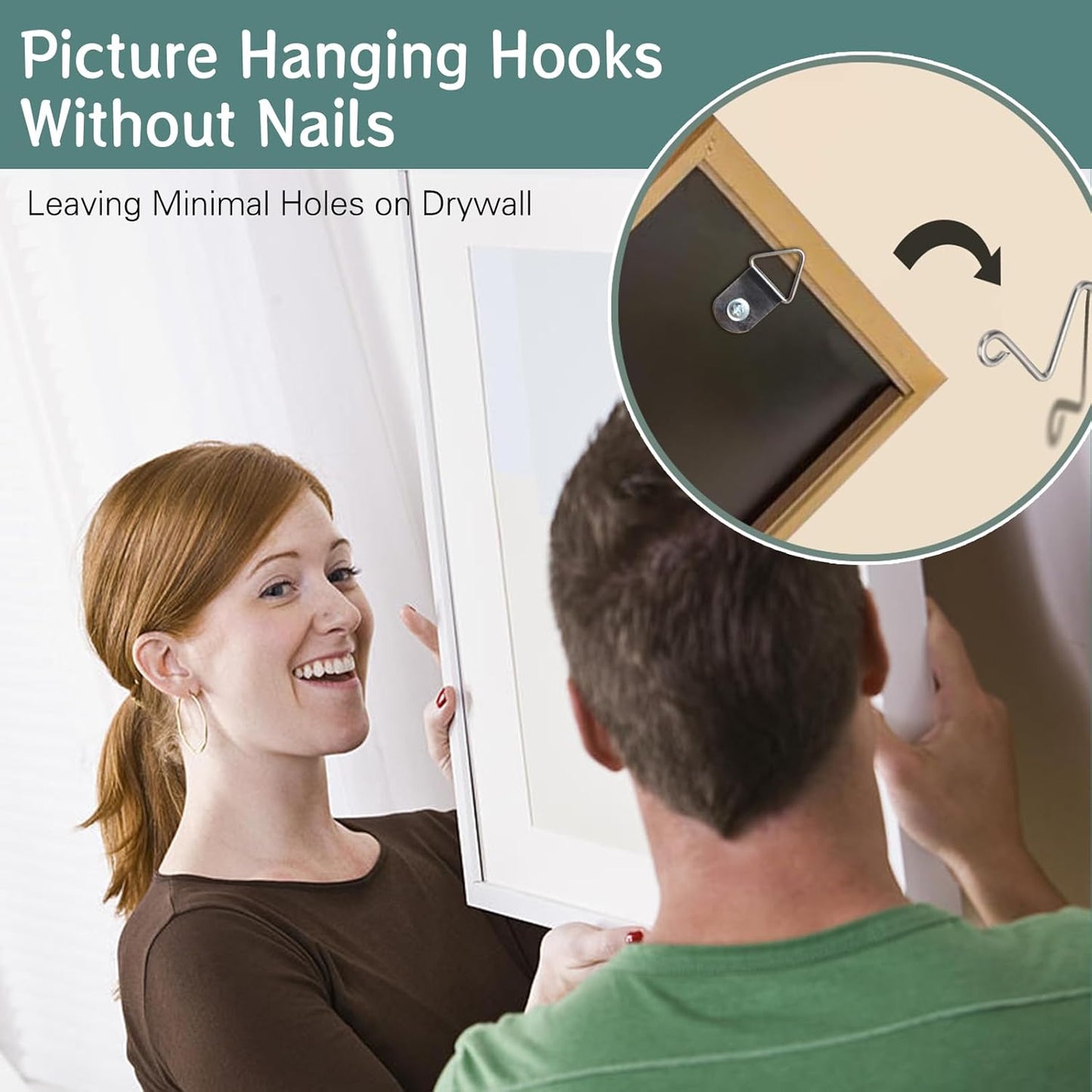 30Pcs Picture Hanger Hooks Super Hooks for Hanging Drywall Picture Hanging Hooks Heavy Duty Wall Hooks for Hanging Pictures, Photos, Frames, Planters, Art, Clock