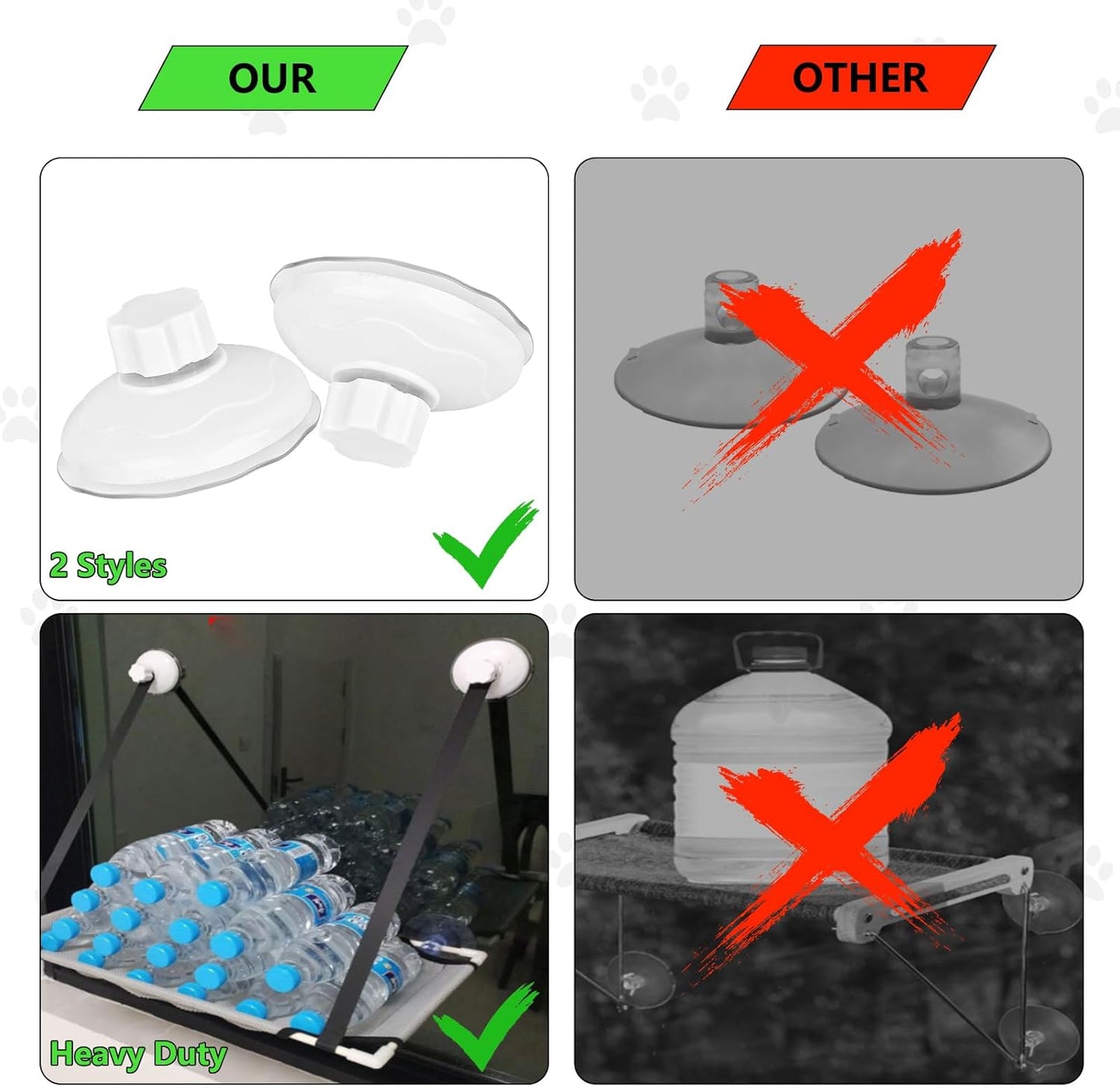 Thick Suction Cup Cat Perches 4Pcs Cat Hammock Replacement Screw Suction Cups for Window Seat