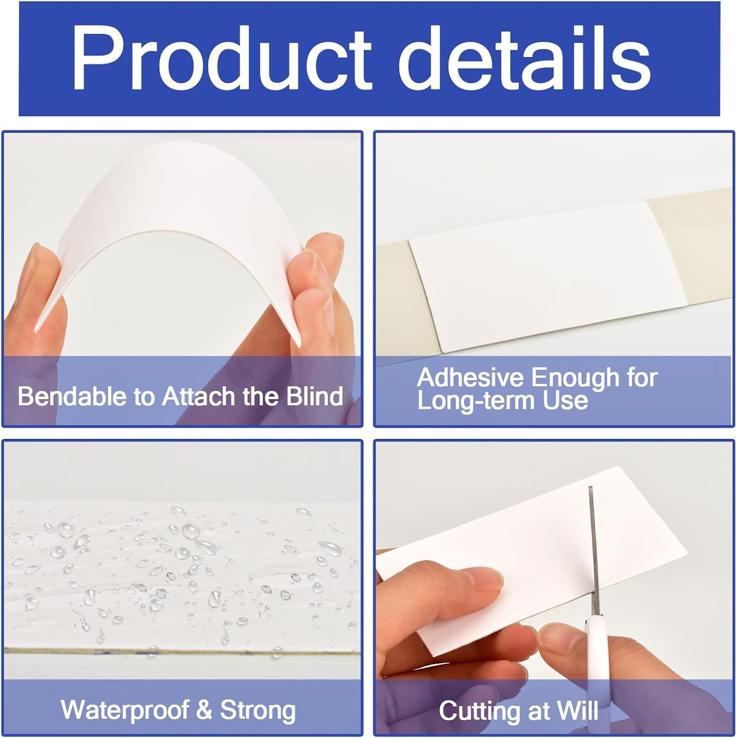 8 Pcs Horizontal Blind Repair Tabs Mini Blind Slat Repair Kit Horizontal Blinds Replacement Slats White Blind Fixers for Horizontal Blinds (2" W x 3.5" L)