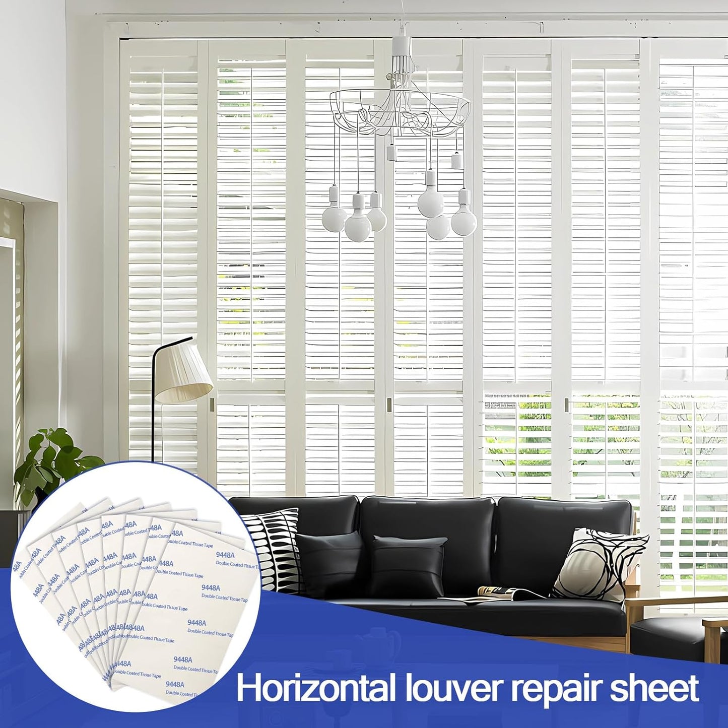 8 Pcs Horizontal Blind Repair Tabs Mini Blind Slat Repair Kit Horizontal Blinds Replacement Slats White Blind Fixers for Horizontal Blinds (2" W x 3.5" L)
