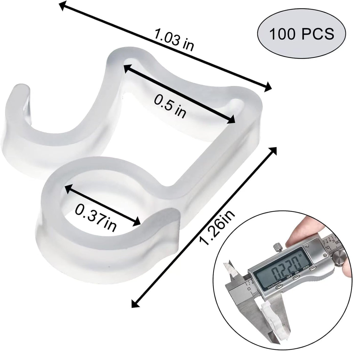 100 Pcs Outdoor Light Clips Hooks for Outdoor String Lights Gutter Clips for Hanging Christmas Village Accessories