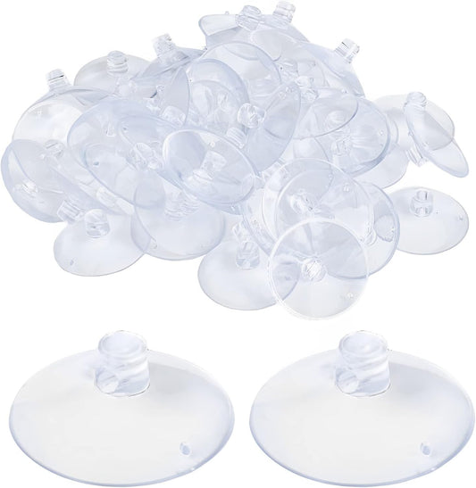 Suction Cup with Hole 1.2'' Glass Suction Pads Clear PVC Sucker Pads Small Suction Holder for Bathroom Wall Door Glass Window Car Shade (50pcs)