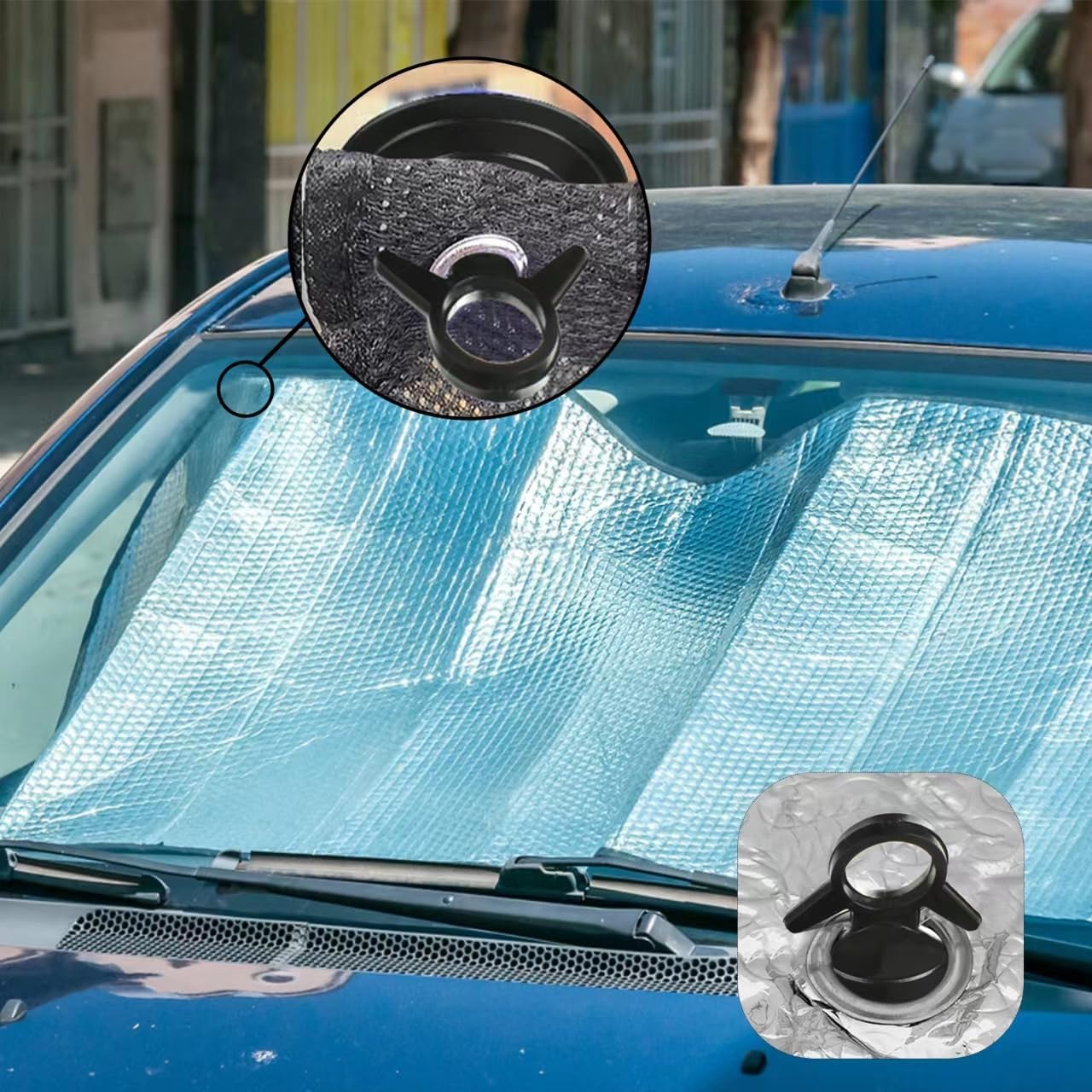Suction Cups with Loops 24Pcs Window Suckers with Ring Car Glass Windshield Sunshade Suction Cups Aquarium Heater Suction Cups Glass Suction Pads for Seasonal Xmas Decorations (Black)