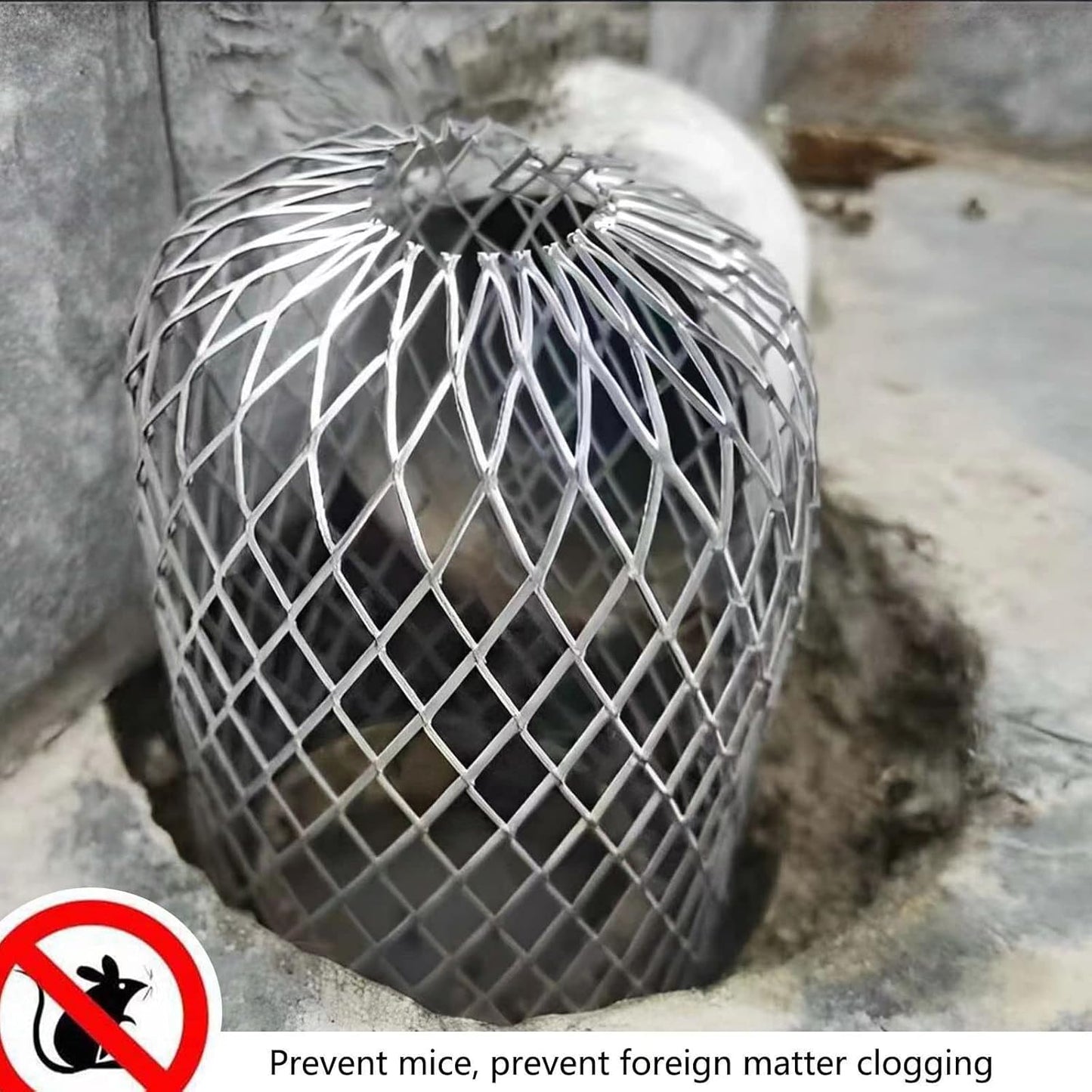 10Pcs Gutter Downspout Guards 3.5 Inch Aluminum Leaf Filter Strainer Expandable Gutter Downspout Protector for Preventing Blockage Leaves Debris
