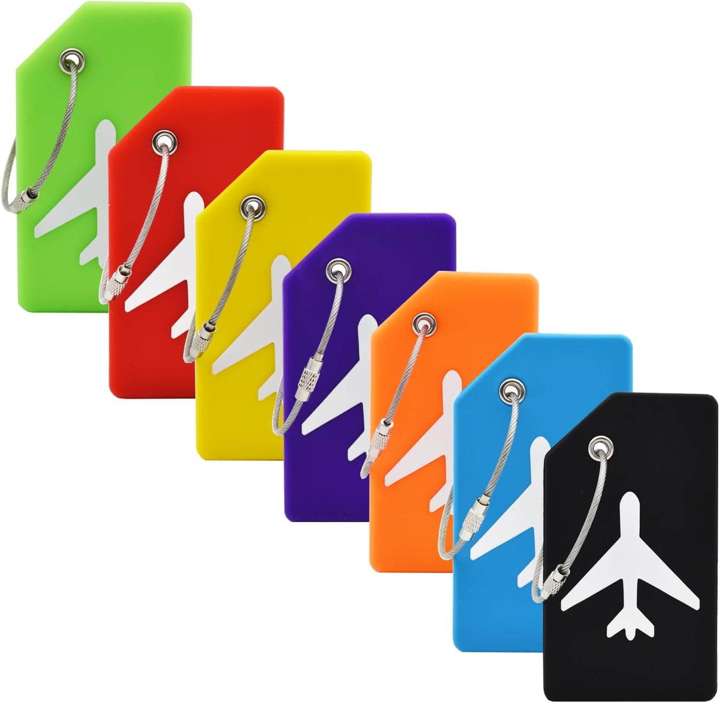 7 Pack TSA Approved Travel Luggage Tag and 2 Pack Weekly Pill Organizer
