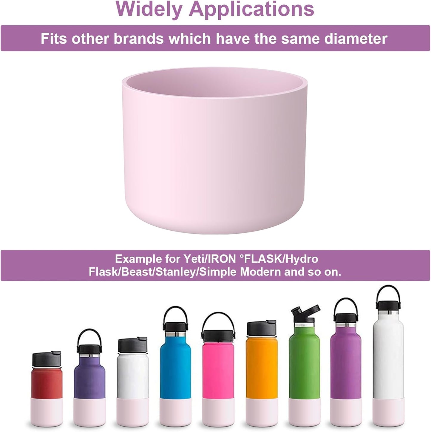 Silice Boot for Owala Water Bottle 24 oz 32 oz 40 oz, 2PCS Anti-Slip Protective Sleeve for FreeSip/Twist/Flip Water Bottles, BPA Free, Dishwasher Safe, Bottom Bumper Cover Cup Accessories