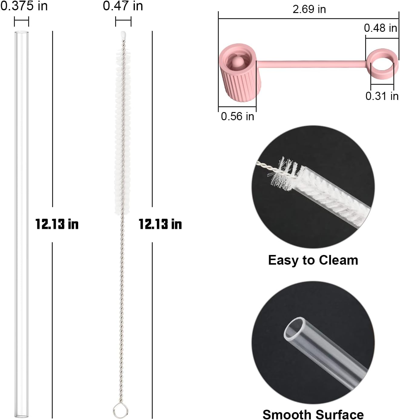 10 PCS Straw Cleaner Brush, 5 Pcs Replacement Colors Straw and Cover for Stanley Cup 30oz 40oz 64oz Tumbler