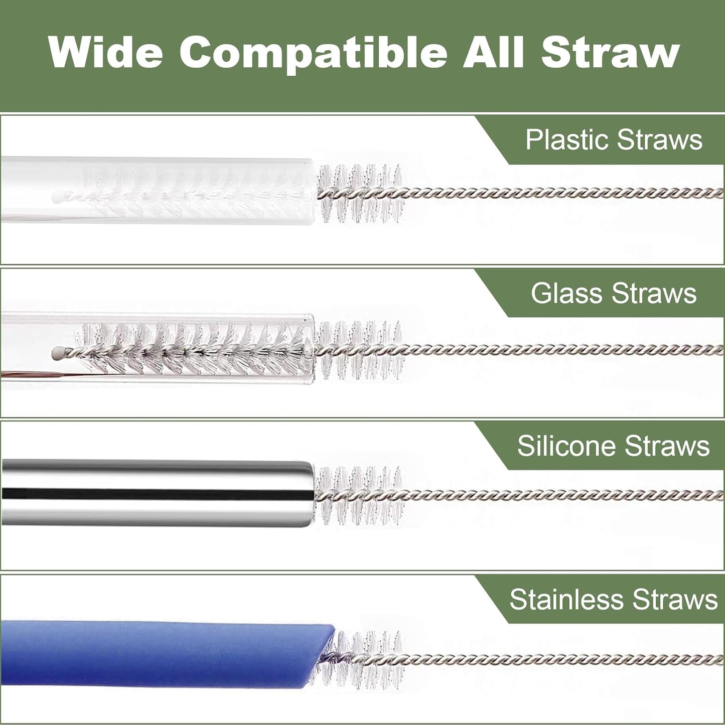 10 PCS Straw Cleaner Brush, 5 Pcs Replacement Colors Straw and Cover for Stanley Cup 30oz 40oz 64oz Tumbler