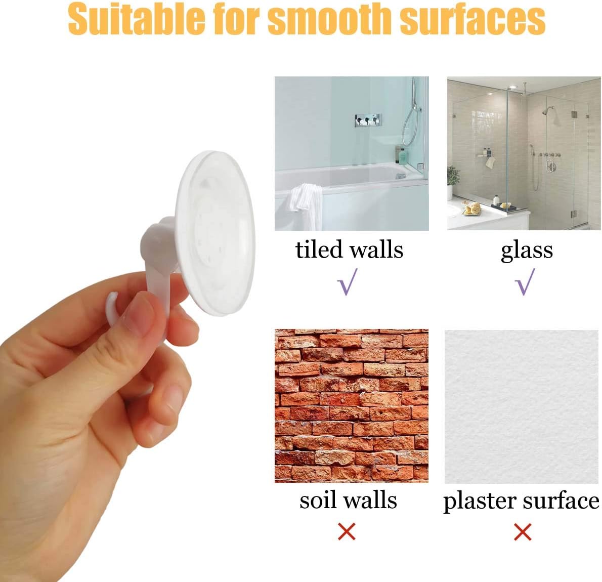 Petluno Bath Toy Organizer Mesh Storage Baby Shower Toys Bathtub Net Bag Kids Quick Dry Holder 2 X Bathroom & 6 Strong Suction Hooks (White)