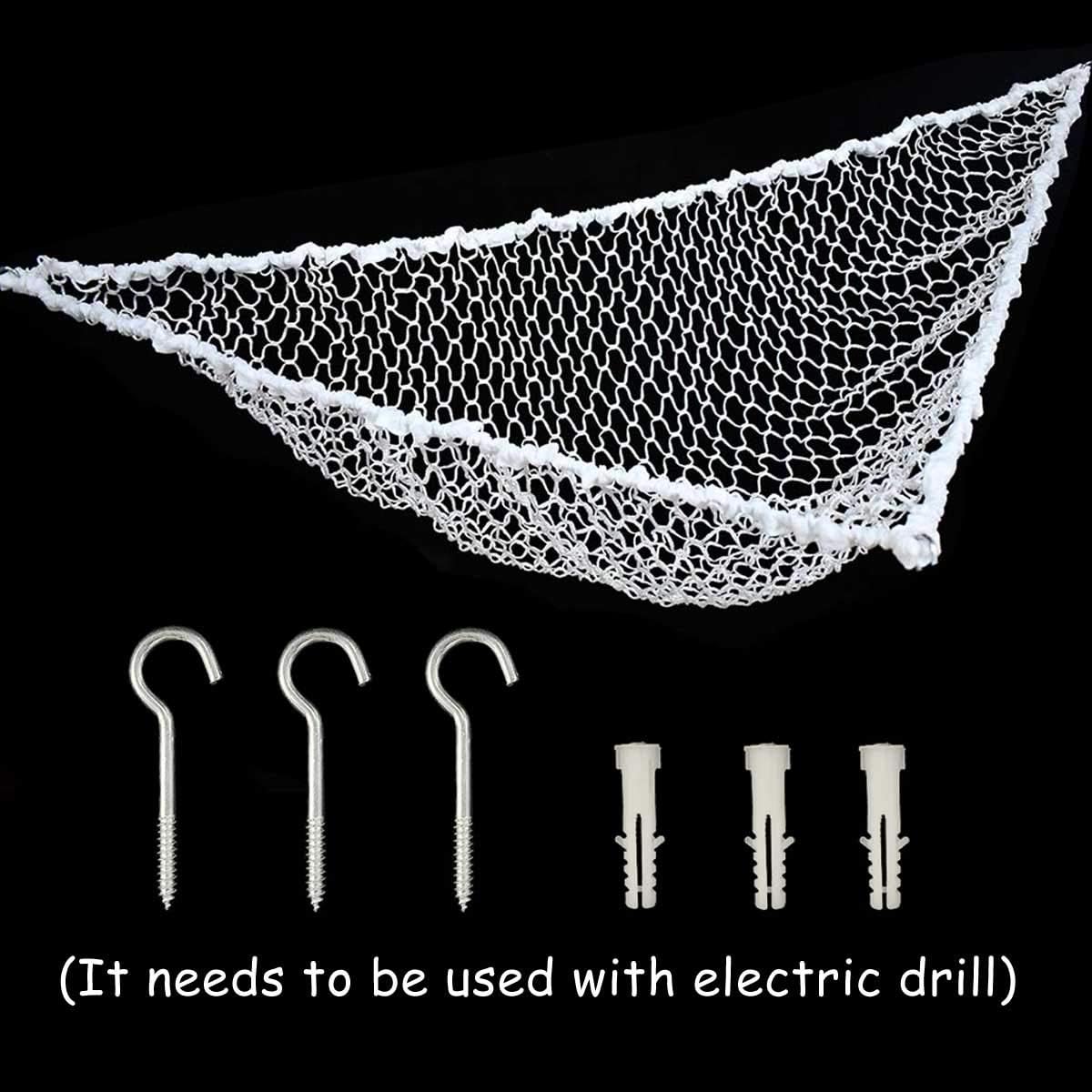 Hammock Mesh Toy Net Stuffed Animal Toys for Kids Jumbo Large Storage Pet Corner Animals Wall Hanging Organizer Christmas Gift (White)