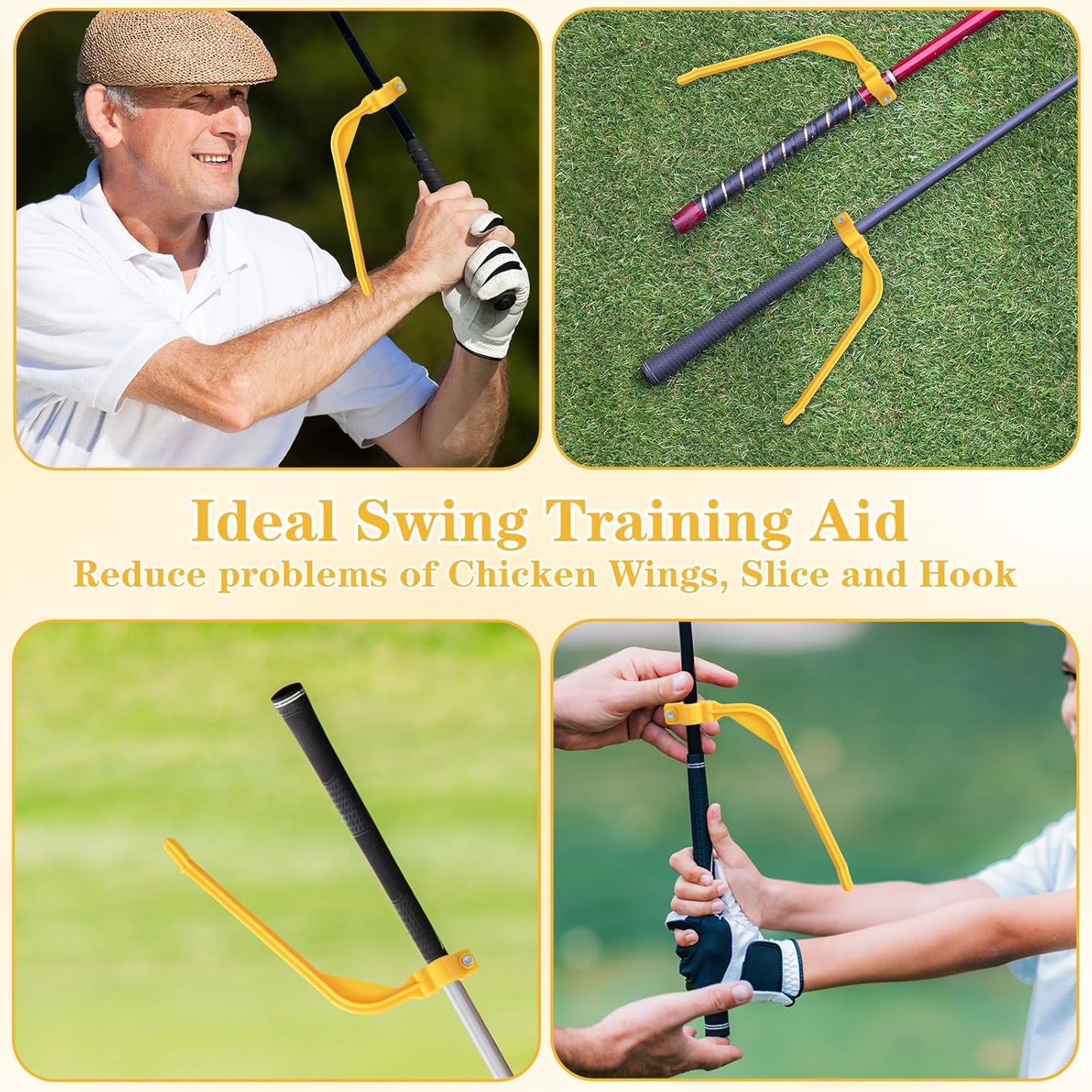 Xindojuz Golf Swing Training Aid, Golf Training Wrist Hinge Swing Correcting Trainer Tool, Stock Shot Setter Golfs Club Practice Equipment Arm Elbow Posture Teaching Accessory for Golfers Beginners