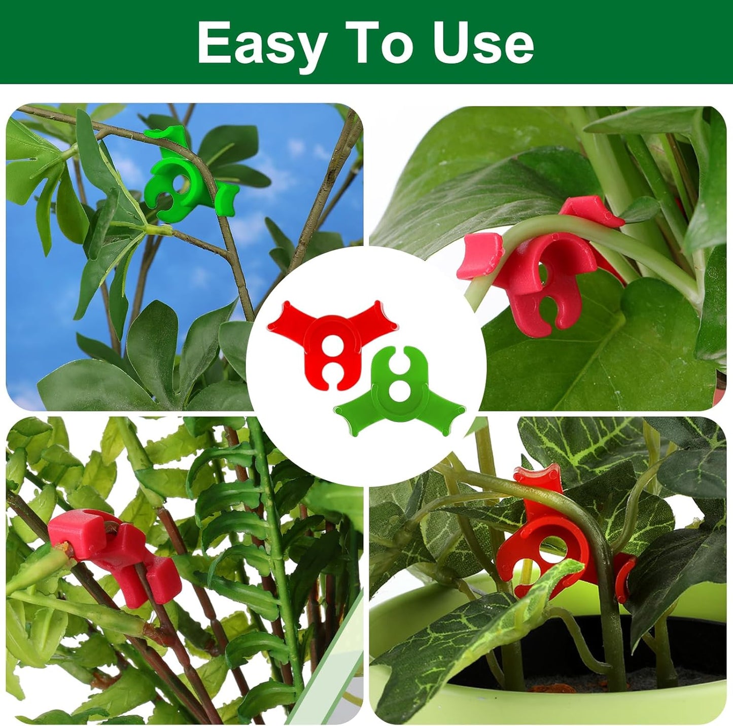 60Pcs Plant Training Clips, Reusable 90 Degrees Bud Trainer Lst Clips for Low Stress Training Plant Stem Support Bud Bender for Tomatoes Cucumbers Climbing Plants in Indoor Outdoor Gardens (Red Green)