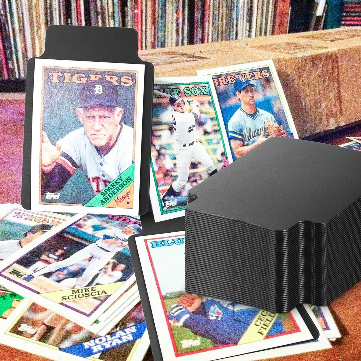 Tall Trading Card Dividers, 0.8MM Thick Card Page Dividers Frosted Card Separator with Tabs Top Loaders Plastic Divider Cards for BCW, Games Sports, Playing Card, 4.2 * 3" (50)