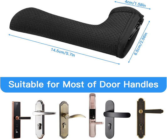 Homakover Door Handle Covers, Door Knob Covers for Summer Anti-Scald Hands, and Winter Antifreeze Hands, Door Knob Protector, Made of 2mm Neoprene (2 Pieces Black)