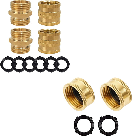 Garden Hose Adapter + Brass Garden Hose End Caps