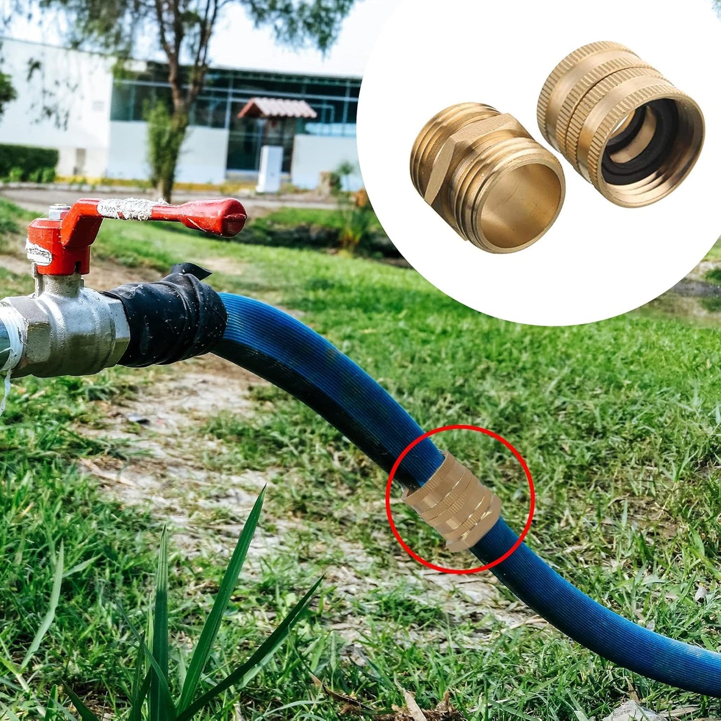 Garden Hose Adapter + 4" Twist Hose Nozzle